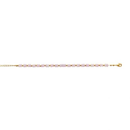 Bracelet pl-or 750 3mic quartz rose