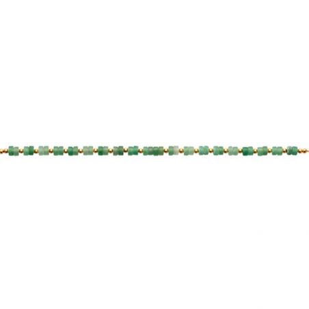 Bracelet pl-or 750 3mic quartzite vert