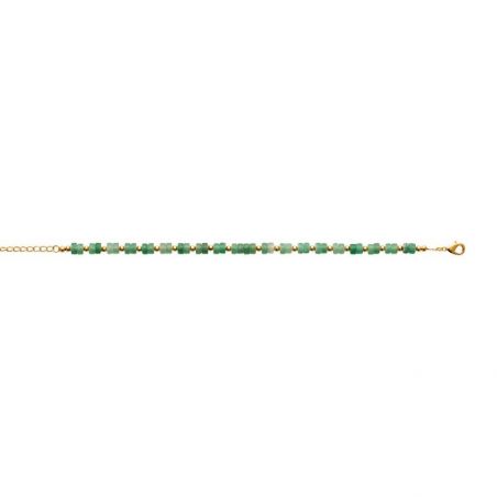 Bracelet pl-or 750 3mic quartzite vert