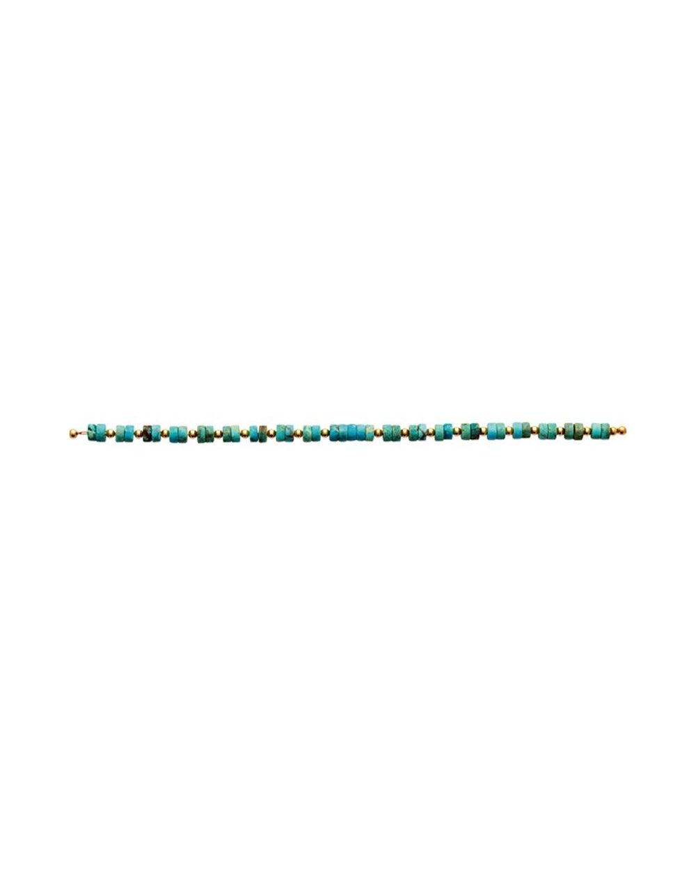 Bracelet pl-or 750 3mic jaspe bleu traite