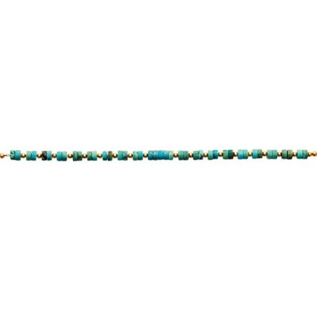 Bracelet pl-or 750 3mic jaspe bleu traite