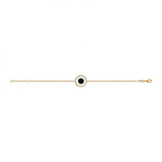 Bracelet pl-or 750 3mic nacre ps