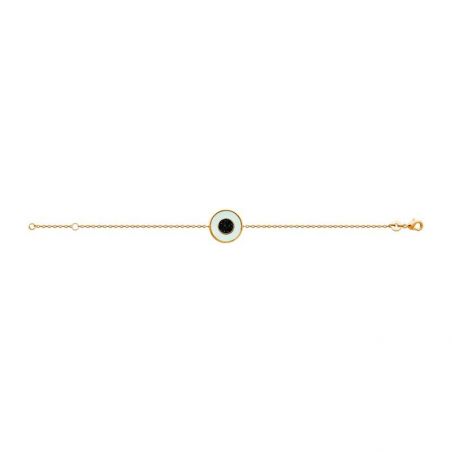 Bracelet pl-or 750 3mic nacre ps