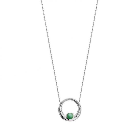 Collier argent 925 rhodie aventurine