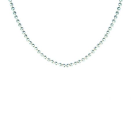 Collier pl-or 750 3mic perles imit