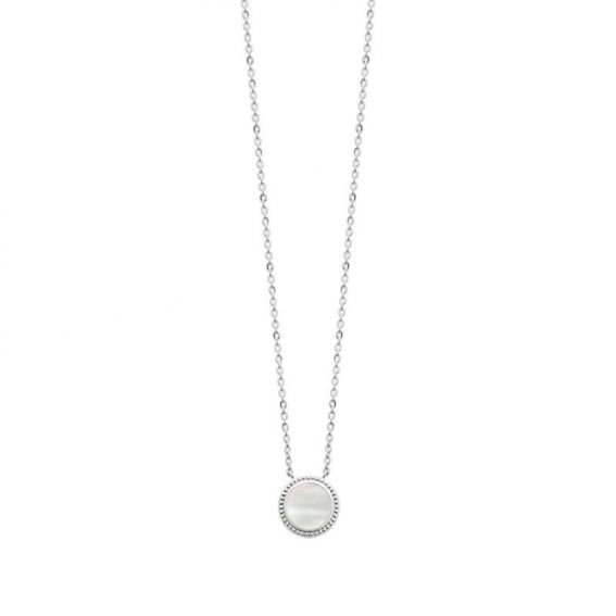 Collier argent 925 rhodie nacre