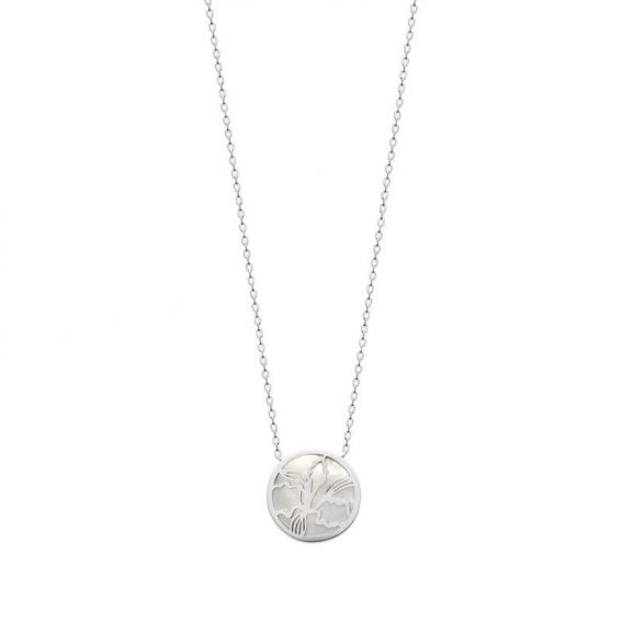 Collier argent 925 rhodie nacre