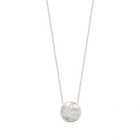 Collier argent 925 rhodie nacre