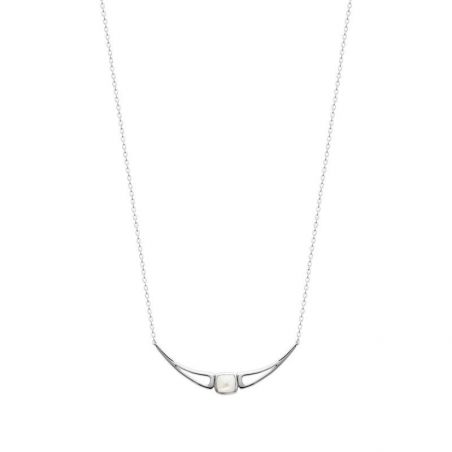 Collier argent 925 rhodie nacre