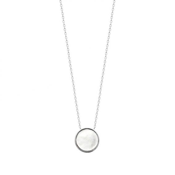 Collier argent 925 rhodie nacre