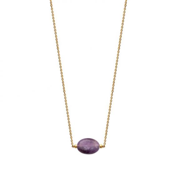 Collier pl-or 750 3mic amethyste