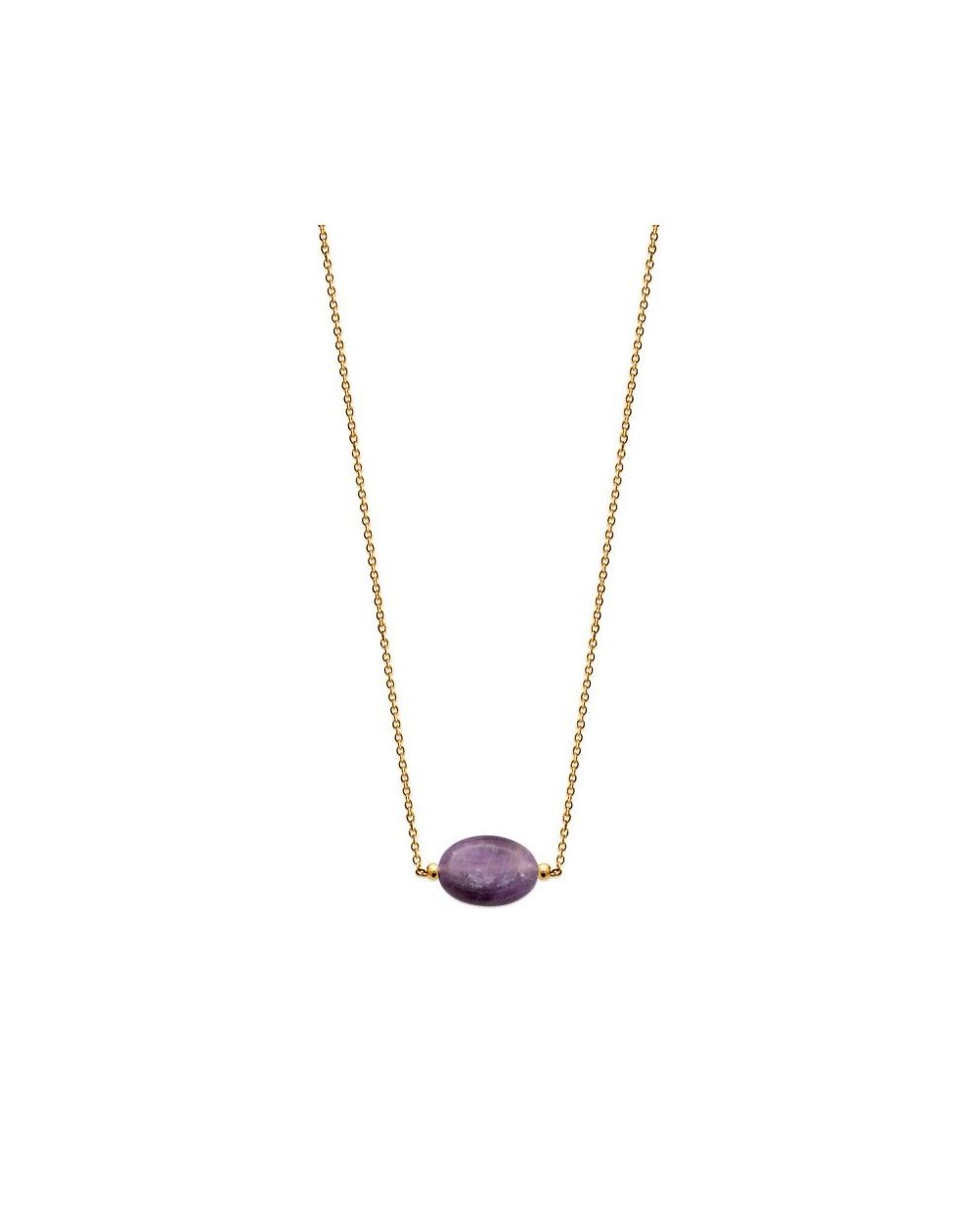 Collier pl-or 750 3mic amethyste