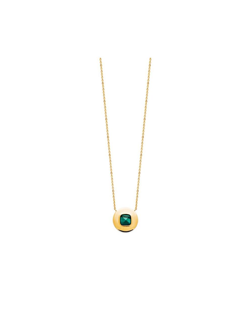 Collier pl-or 750 3mic malachite