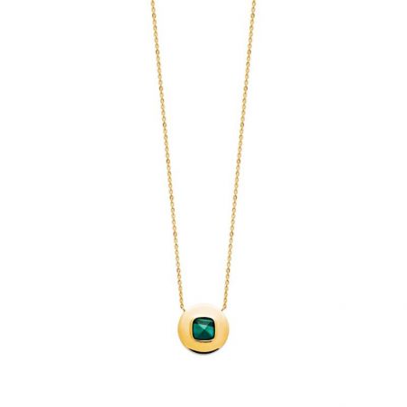 Collier pl-or 750 3mic malachite