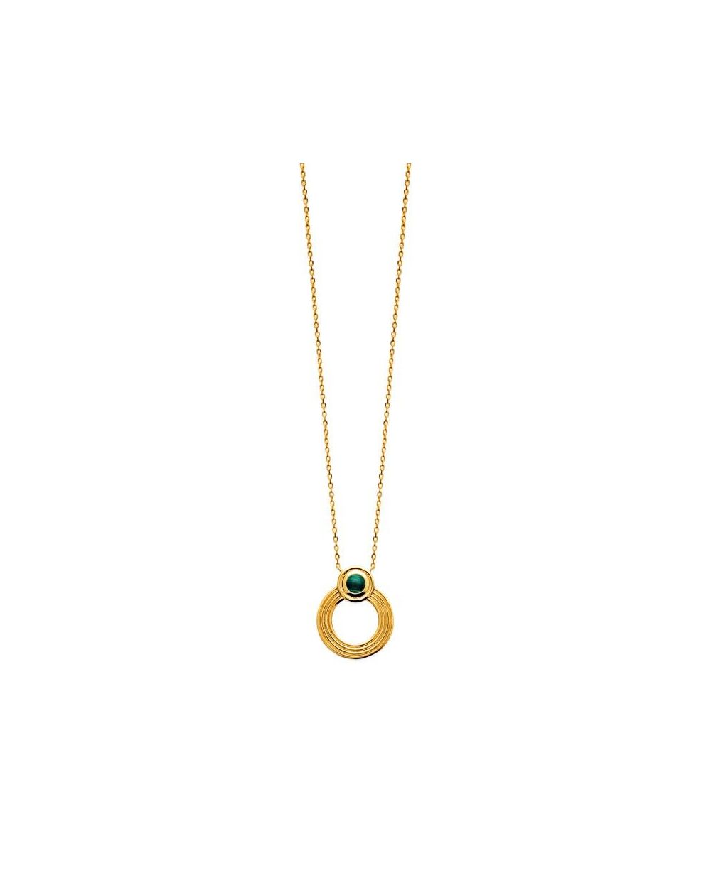 Collier pl-or 750 3mic malachite