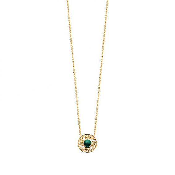 Collier pl-or 750 3mic malachite