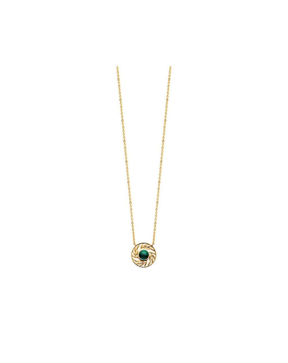 Collier pl-or 750 3mic malachite