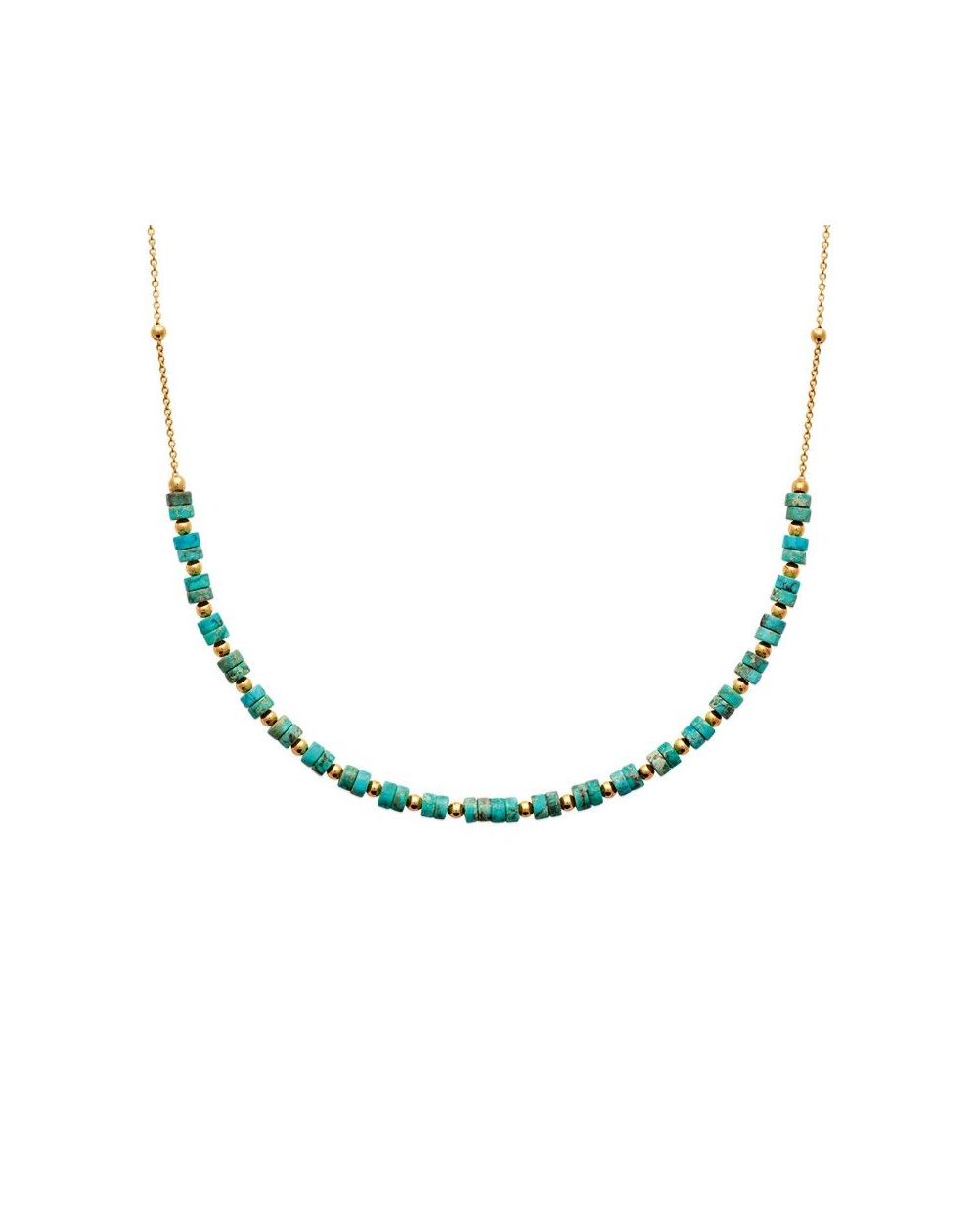 Collier pl-or 750 3mic jaspe bleu traite