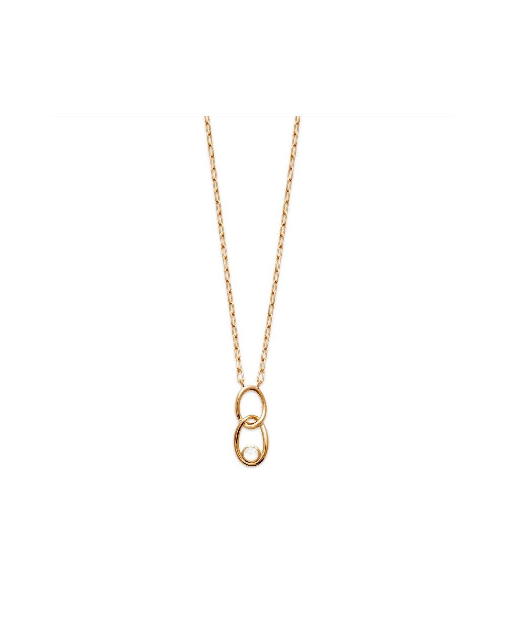 Collier pl-or 750 3mic pierre de lune