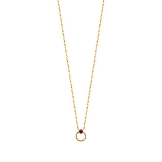 Collier pl-or 750 3mic amethyste