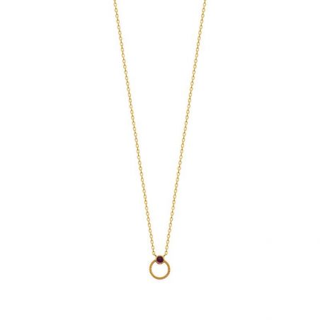 Collier pl-or 750 3mic amethyste