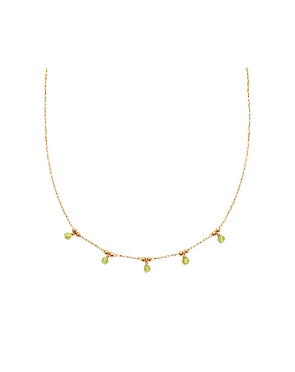 Collier pl-or 750 3mic peridot