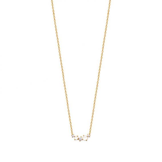 Collier pl-or 750 3mic pierre de lune