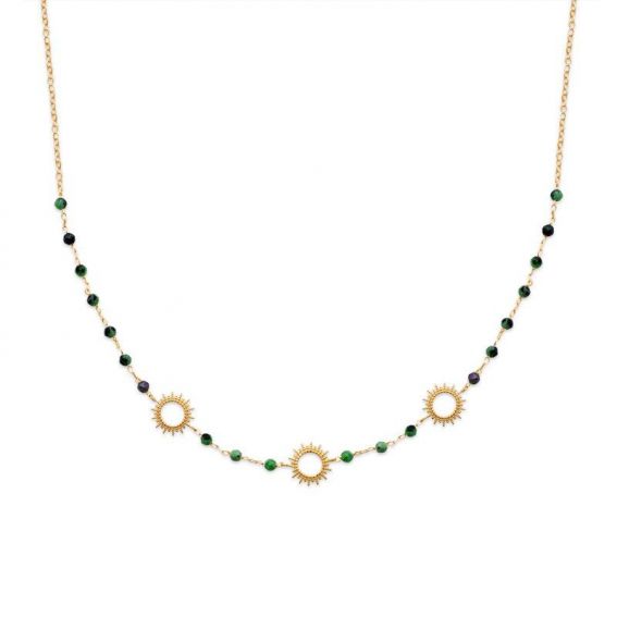 Collier pl-or 750 3mic rubis zoisite