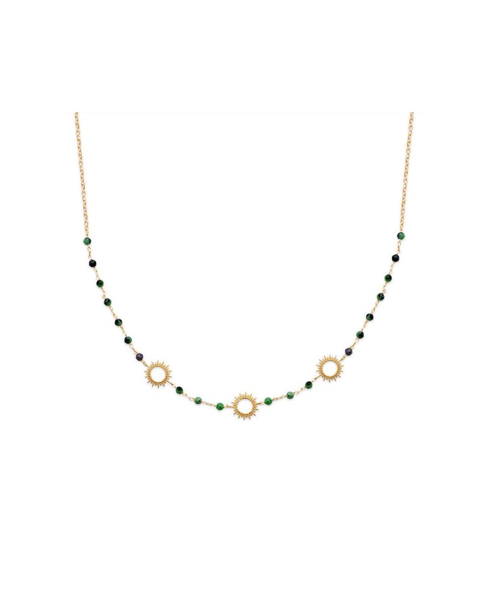 Collier pl-or 750 3mic rubis zoisite