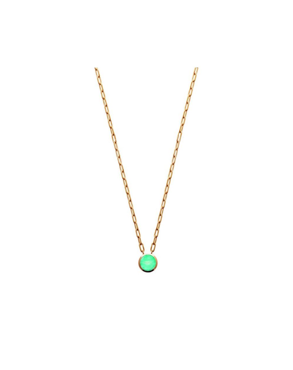 Collier pl-or 750 3mic amazonite