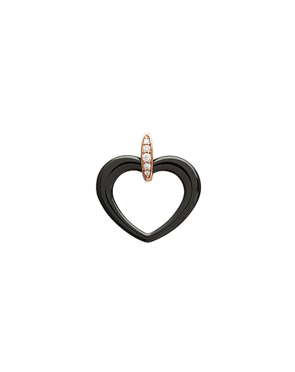 Pendentif pl-or 750 3mic rose oz ceramique