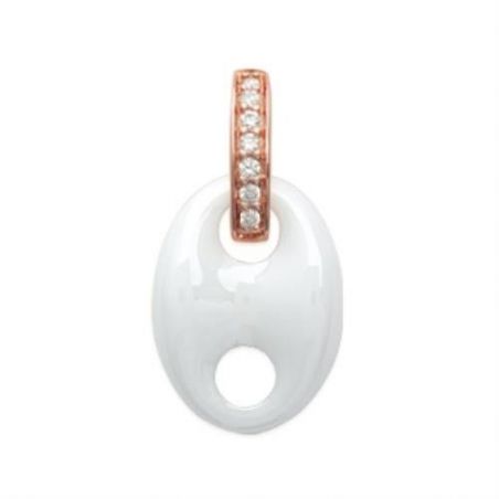 Pendentif pl-or 750 3mic rose oz ceramique