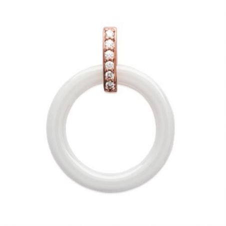 Pendentif pl-or 750 3mic rose oz ceramique