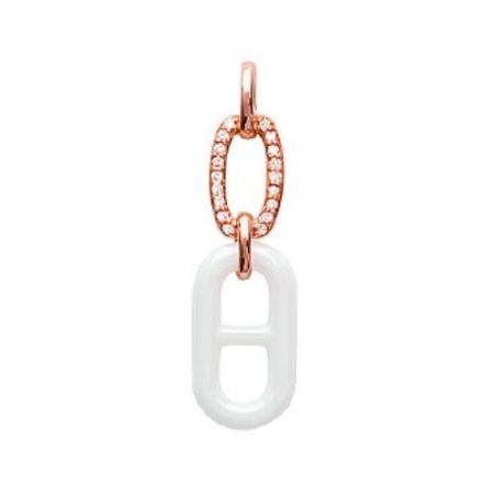 Pendentif pl-or 750 3mic rose oz ceramique