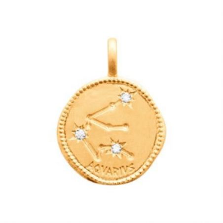 Pendentif pl-or 750 3mic oz verseau