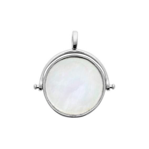 Pendentif argent 925 rhodie nacre