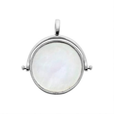 Pendentif argent 925 rhodie nacre