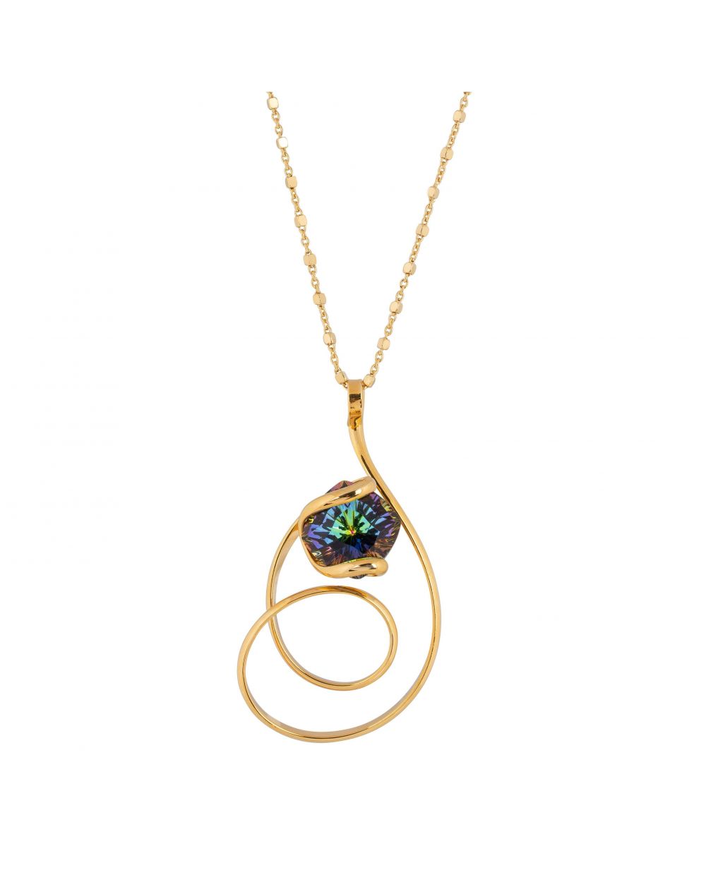 ovale Swarovski munt kristal ketting