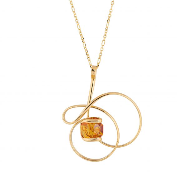 Collier Andrea Marazzini - Cristal Swarovski Octagon Topaze Orchidea