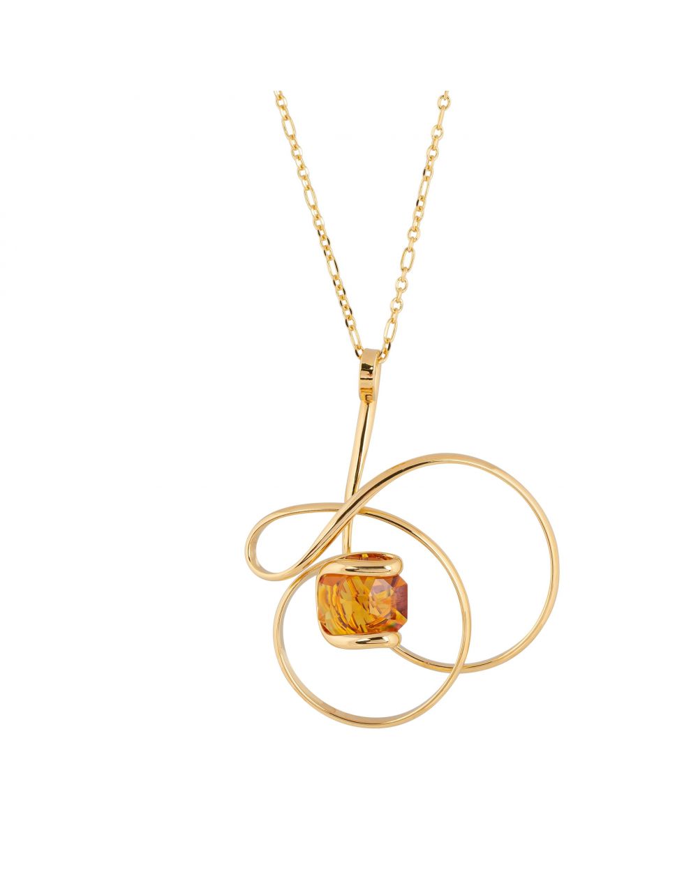 Collier Andrea Marazzini - Cristal Swarovski Octagon Topaze Orchidea