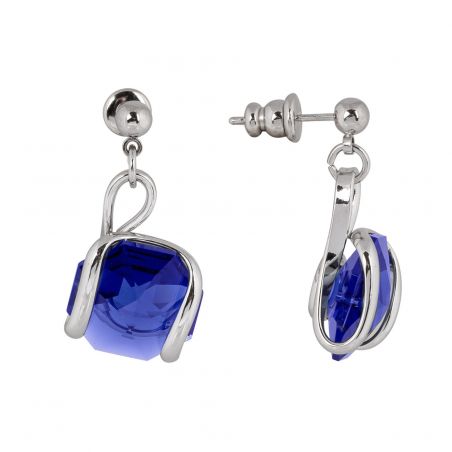 Swarovski blauwe kristallen oorbellen