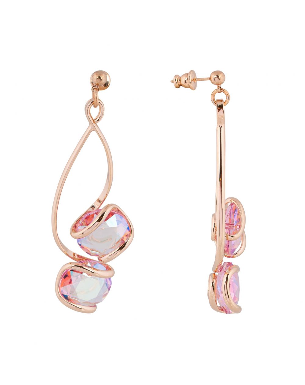 Boucles d'oreille Andrea Marazzini - Rose Gold Cherry Rose cristal