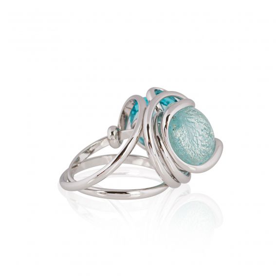 Andrea Marazzini - Bague cristal Swarovski Venice Light Turquoise double