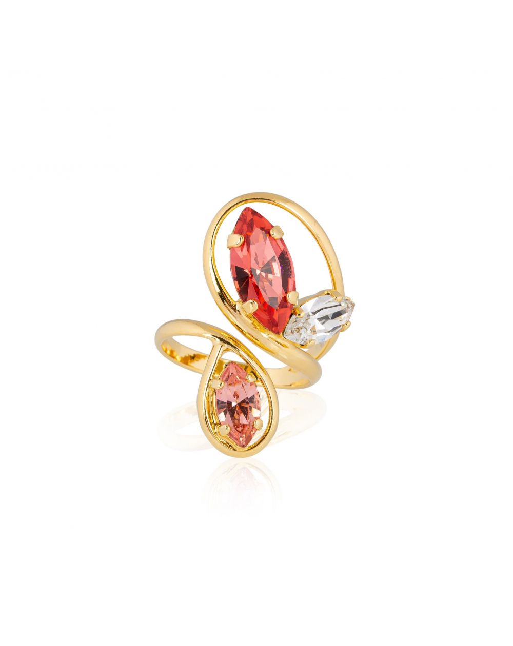 Andrea Marazzini - Bague cristal Swarovski Navette Rose Peach Printemps