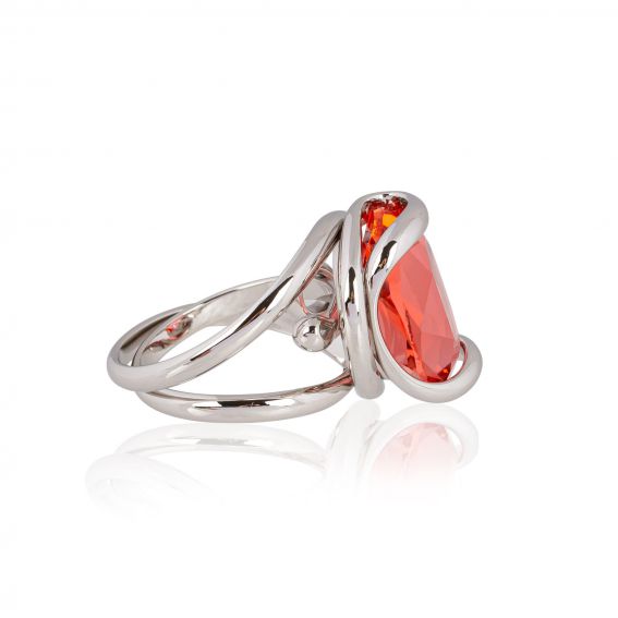 Andrea Marazzini - Bague cristal Swarovski Octagon Ovale Orange