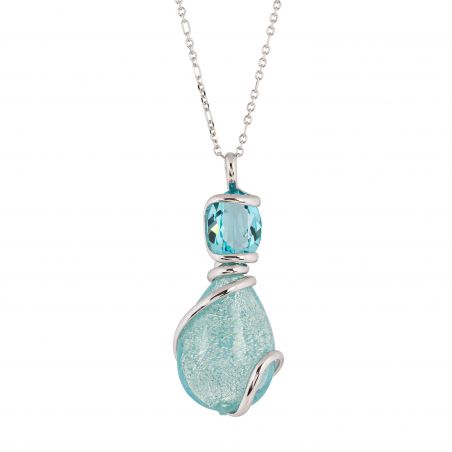 ovale Swarovski munt kristal ketting