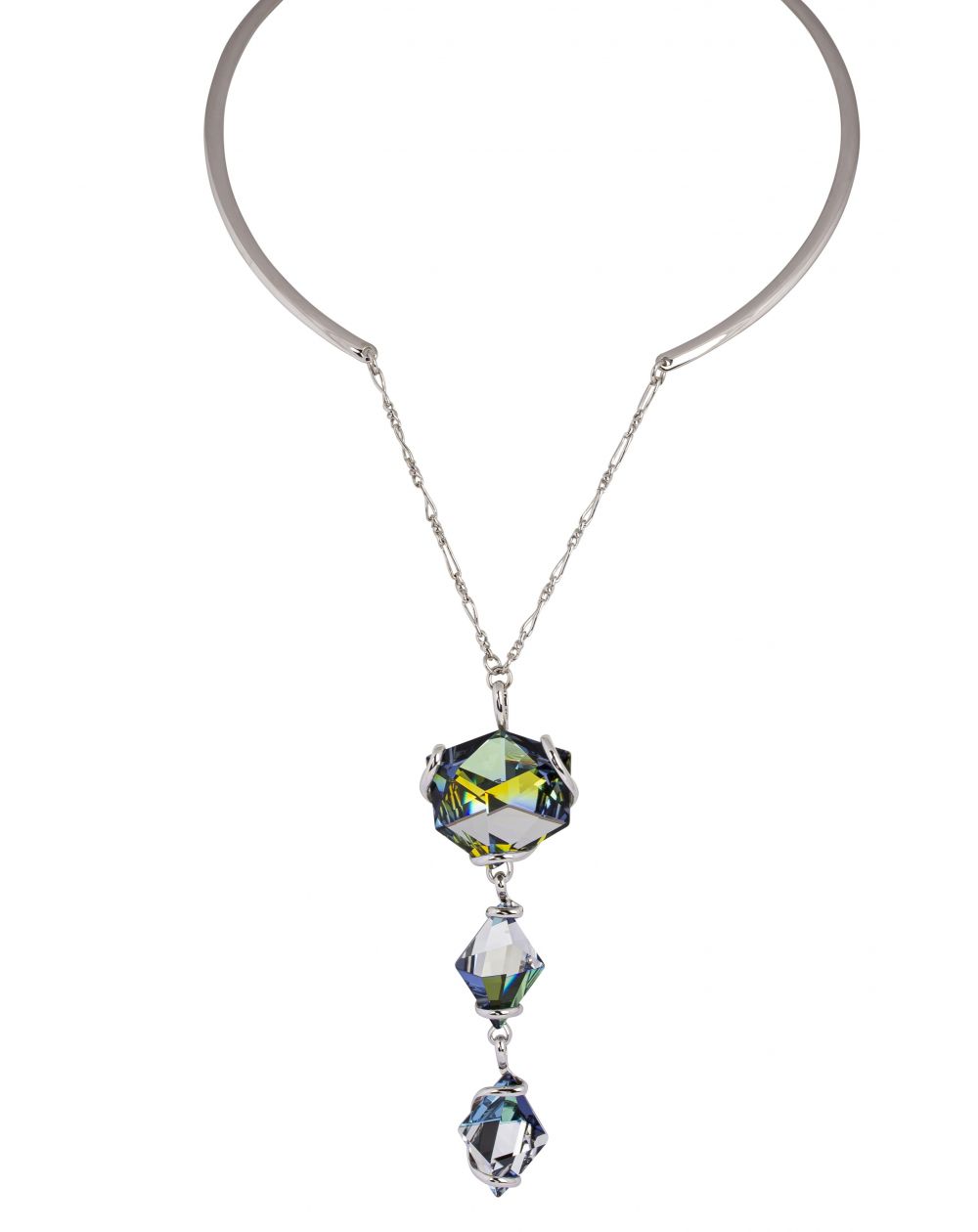 ovale Swarovski munt kristal ketting