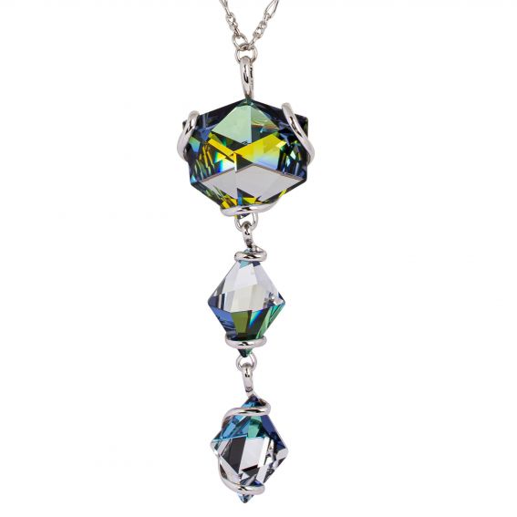 ovale Swarovski munt kristal ketting