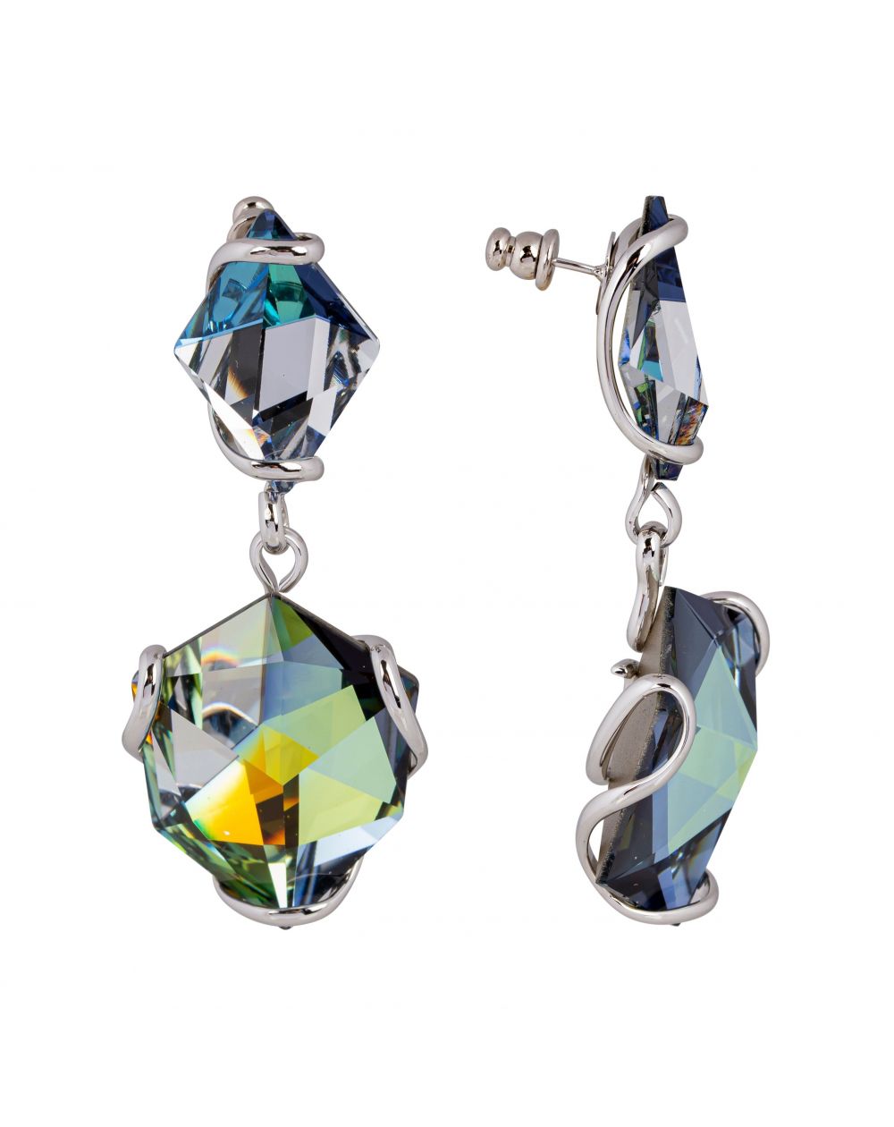 Swarovski blauwe kristallen oorbellen