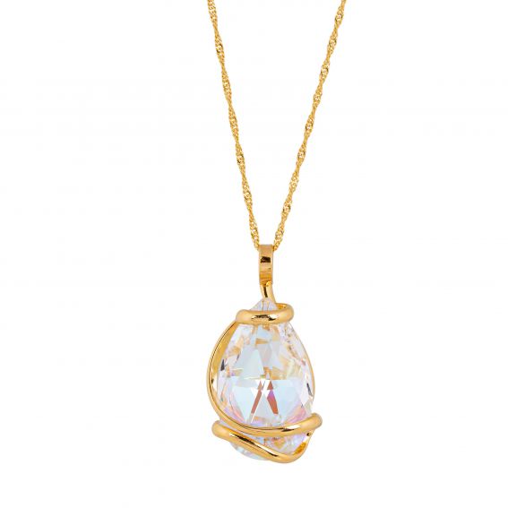 ovale Swarovski munt kristal ketting